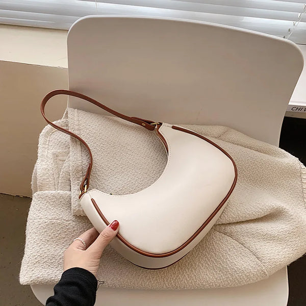 Yogodlns Trendy New Underarm Bag For Women PU Leather Shoulder Bag Vintage Dumpling Bag Designer Girls Portable Handbag Totes